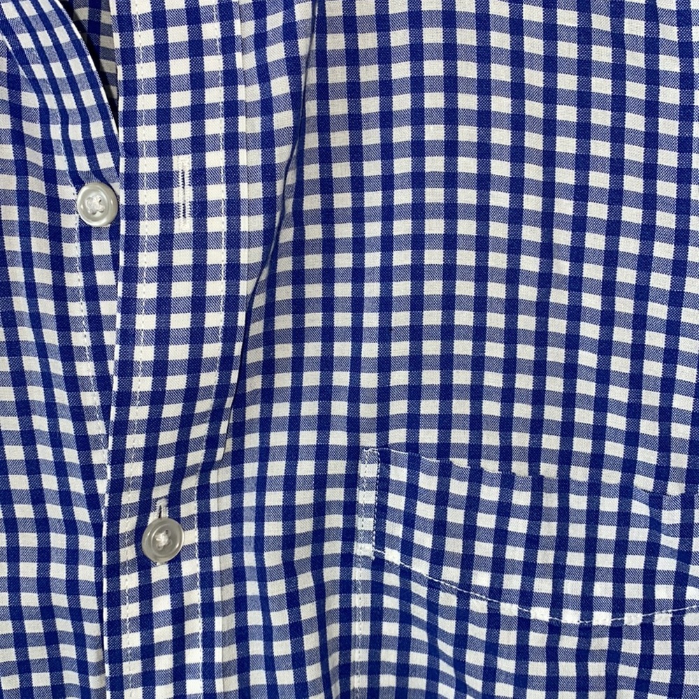 J. Crew Blue/White Gingham Checked Button Down Sl… - image 2